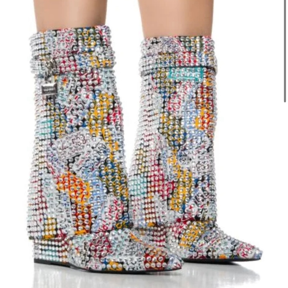 Akira Rhinestone Boots